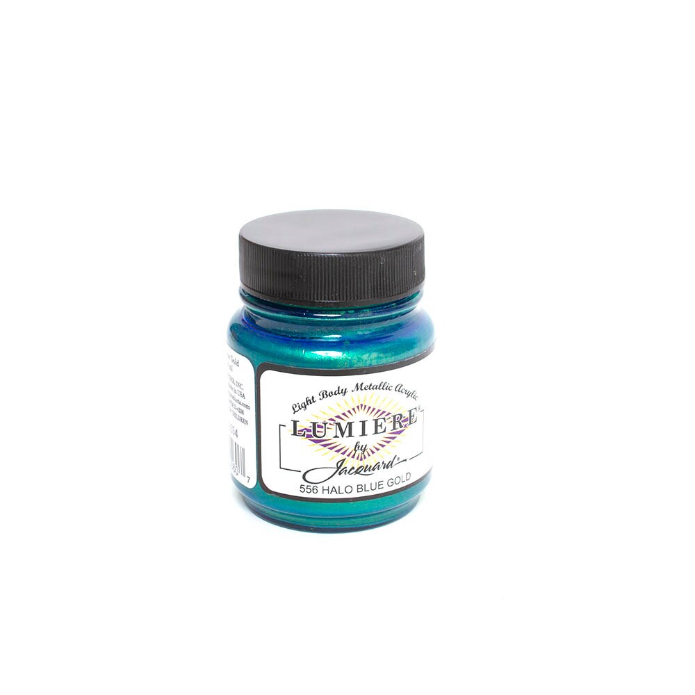 Jacquard, Acrylic, Art & School, Lumiere, Paint, 2.25 ounce, 106317, Halo Blue Gold